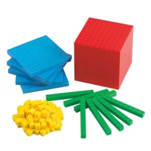 EDX Education - Four Colour Base Ten Blocks - Maths Manipulatives - 121pcs Box