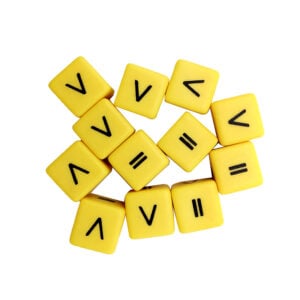 EDX Education - Dice - Plastic Operations Set 2 - [,=] - 16mm - 12pcs - Polybag