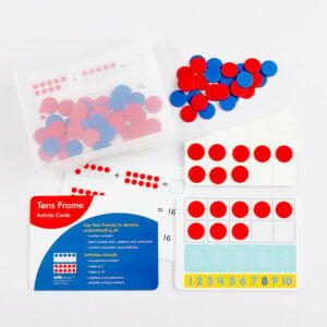 EDX Education - Ten Frames - Activity Set - 16 Cards - 104pcs - Container