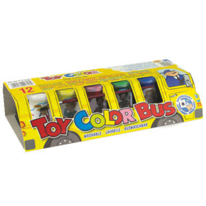 Toy Color - Ready Mix Poster Paint Pots - Bus Adventure - 12 Superwashable Colours, 25ml