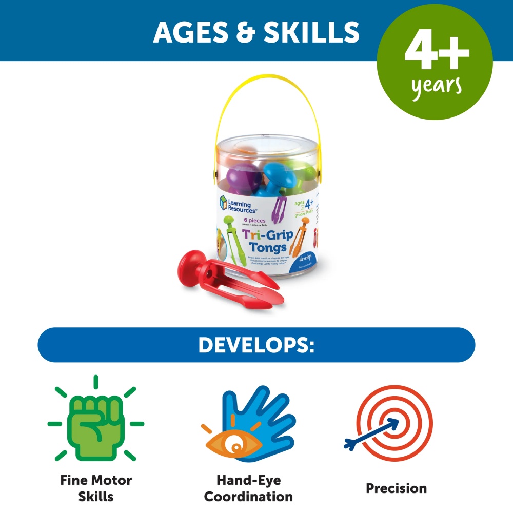 Learning Resources - Tri-Grip Tongs - Fine Motor & Sensory Play Tool - Image 5