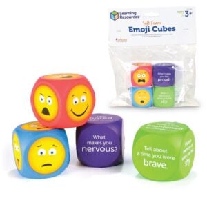 Learning Resources - Emoji Feelings Cubes: Emotions Game for Kids Ages 3+