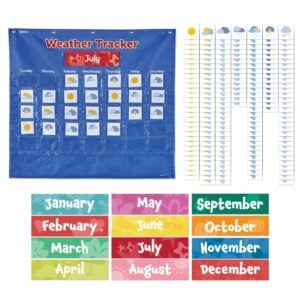 Learning Resources - Weather Tracker Calendar Pocket Chart - Classroom Science Tool