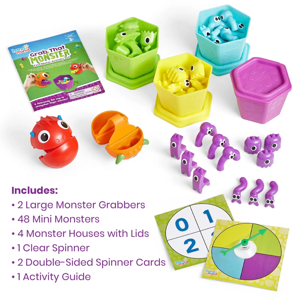 Hand2Mind - Grab That Monster - Fine Motor Sorting Activity Game for Kids - Image 2