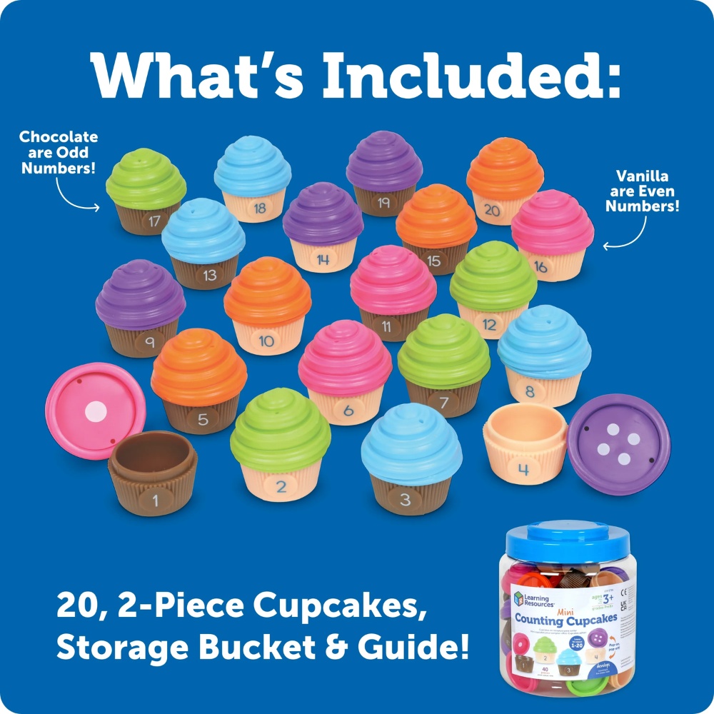 Learning Resources - Mini Counting Cupcakes Maths Toy Set - 40 Pieces - Image 6
