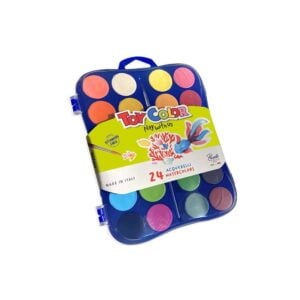 Toy Color - Watercolour Pallet & Paint Brush - Titanium & Gluten-Free - 24 Colours