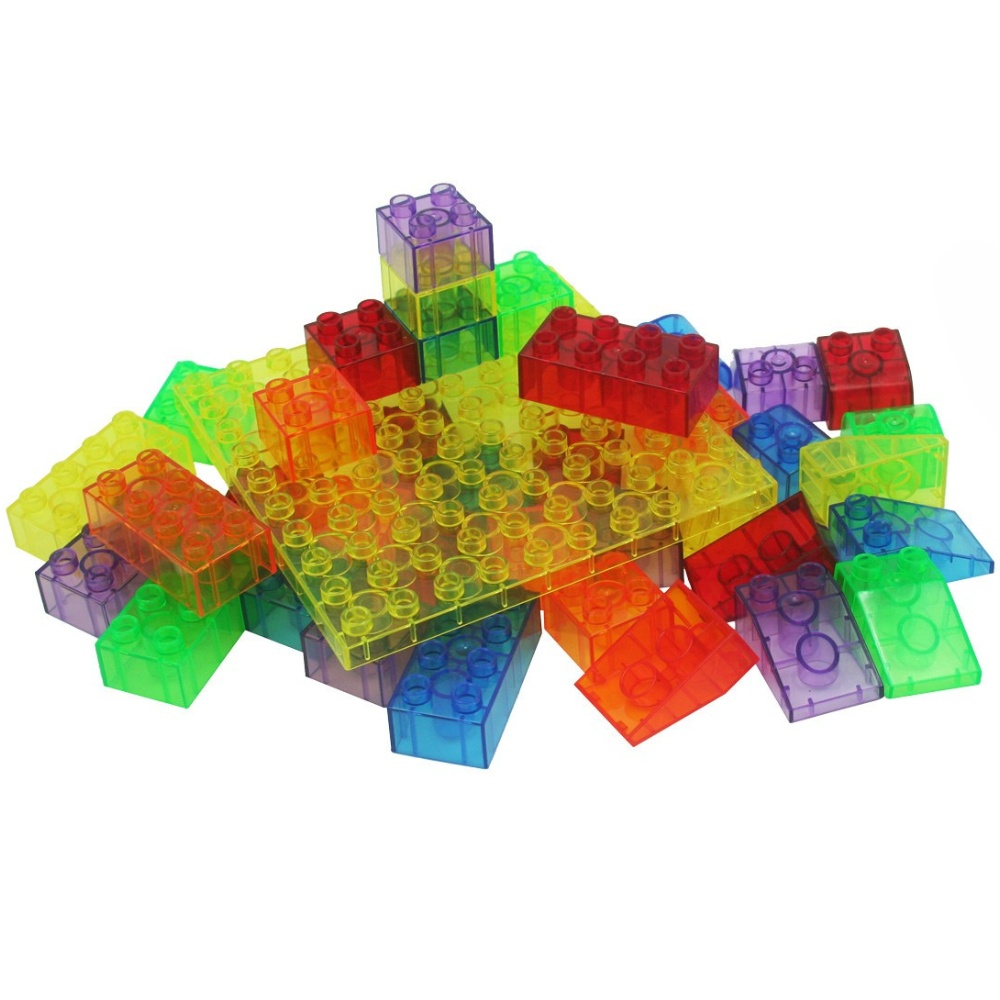 Greenbean - Translucent Building Blocks with PlayBoard - 73pcs in Polybag - Image 2
