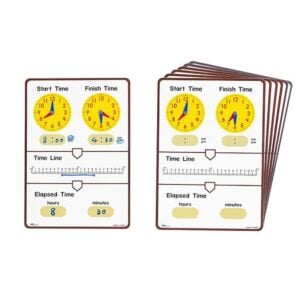 EDX Education - Tell Elapsed Time - Dry Erase Board - Student - 10pcs