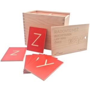 Greenbean - Grooved Letter Plates - Upper & Lower Case Cursive Letters - 52pcs - Solid Beech Wood