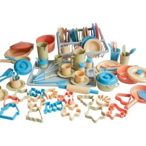 Greenbean - Pretend & Play Complete Kitchen Set - Natural - 80pcs