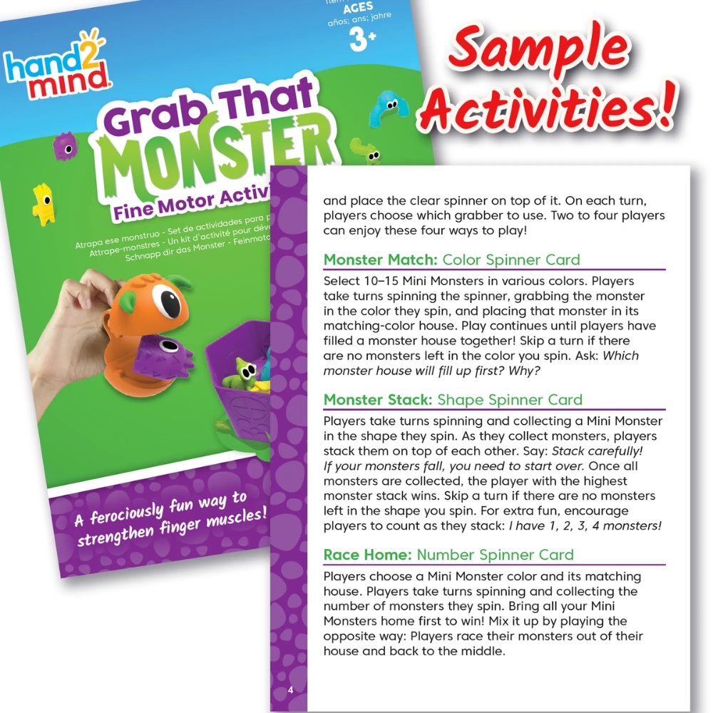 Hand2Mind - Grab That Monster - Fine Motor Sorting Activity Game for Kids - Image 6