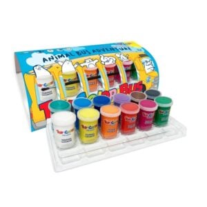 Toy Color - Ready Mix Poster Paint Pots - Animal Bus Adventure - 12 Superwashable Colours, 25ml