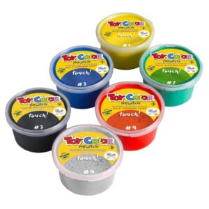 Toy Color - Multisensorial Tempera Paint - 6 x 180ml - Superwashable Sensory Paint for Kids