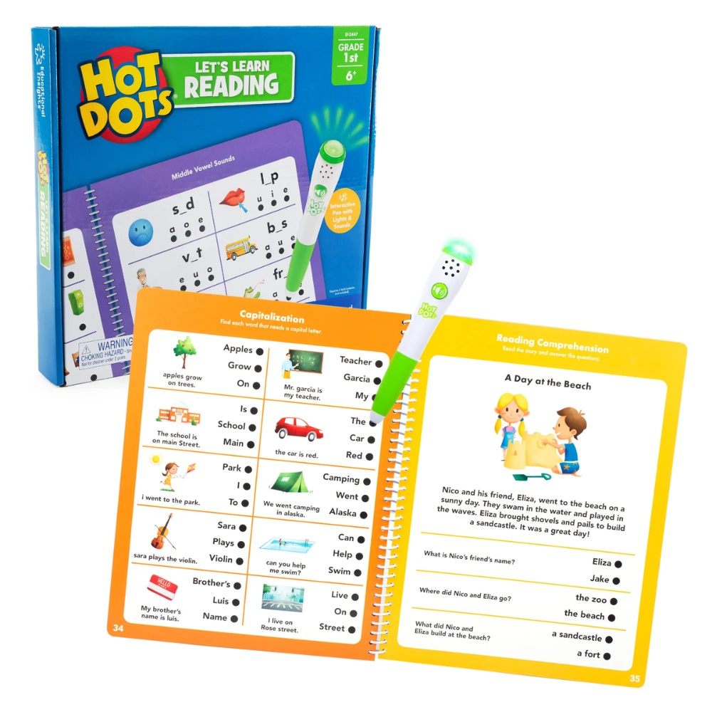 Educational Insights - Hot Dots® Interactive Self-Checking Activity for Kids: Grade 1 Reading