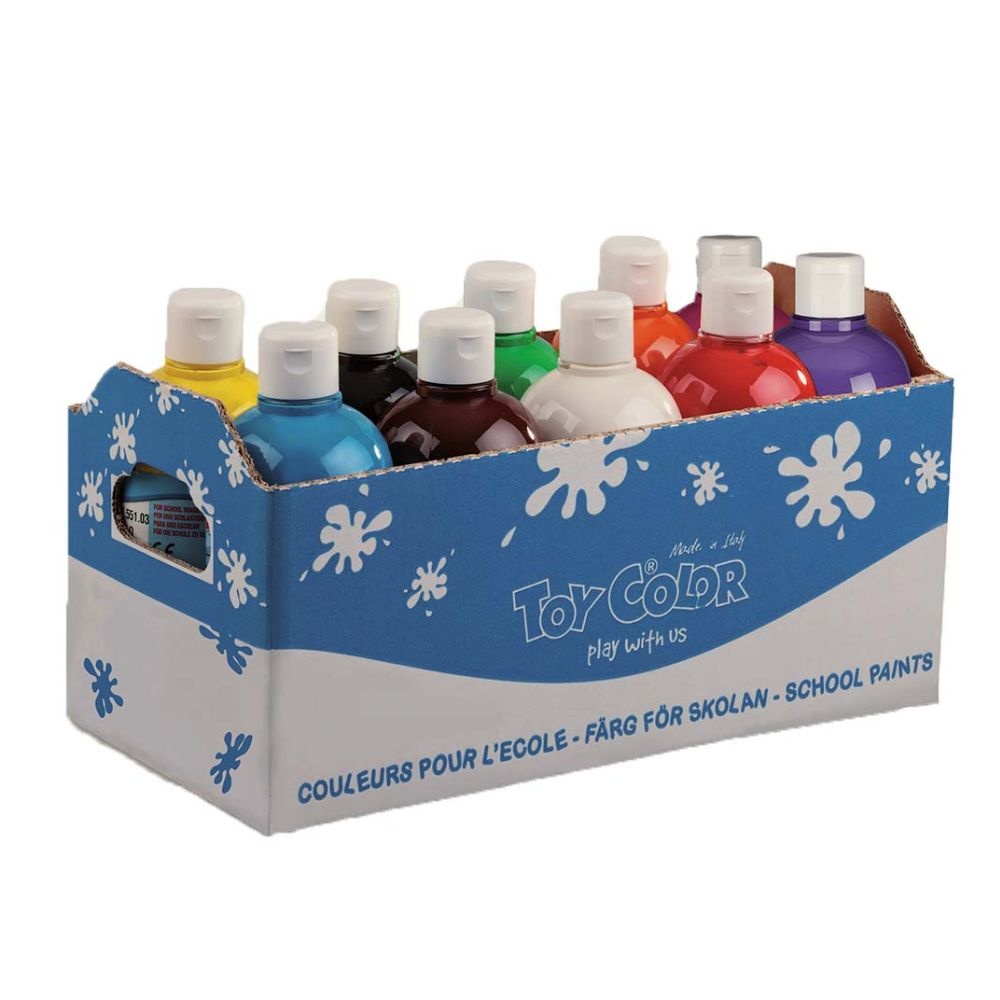 Toy Color - Superwashable Ready-Mix Tempera Paint for Kids - Bulk Pack 10 x 250ml - Image 2