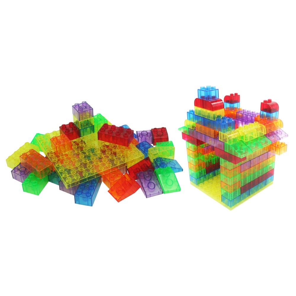Greenbean - Translucent Building Blocks with PlayBoard - 73pcs in Polybag - Image 5