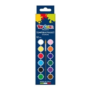 Toy Color - Tempera Paint Set - 12 Colours x 2.5ml - Pocket Size Pack
