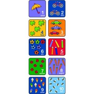 Learning Classroom Carpets - Let's Learn How 2 Count - Seating Squares - 36 x 36 cm - 10pcs
