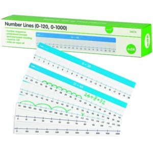 EDX Education - Number Lines - Write & Wipe - 0-120 & 0-1000 - Classroom Set - 78pcs