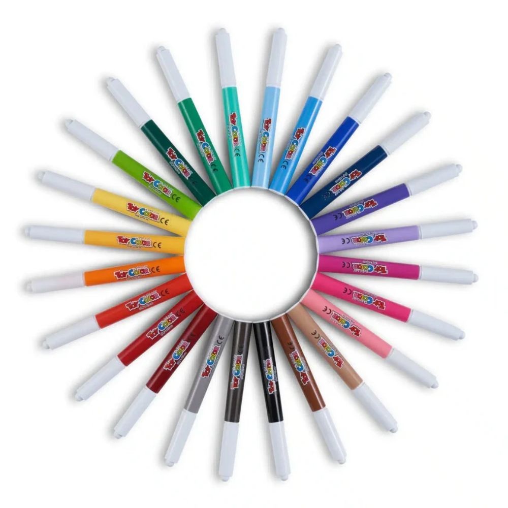 Toy Color - Jumbo Fibre Markers - 5mm Tip - 24 Colours - 24pcs - Image 3