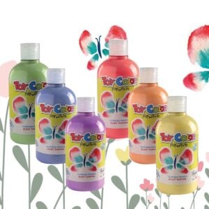 Toy Color - Superwashable Ready-Mix Tempera Paint for Kids - Pastel Shades - Bulk Pack 6 x 500ml