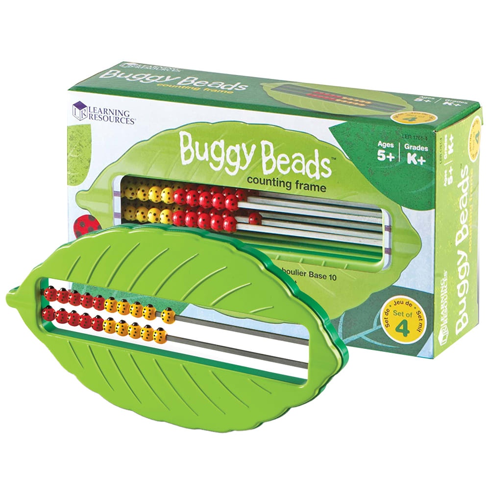 Learning Resources - Buggy Beads Counting Frame: Abacus for Kids Maths 4pcs