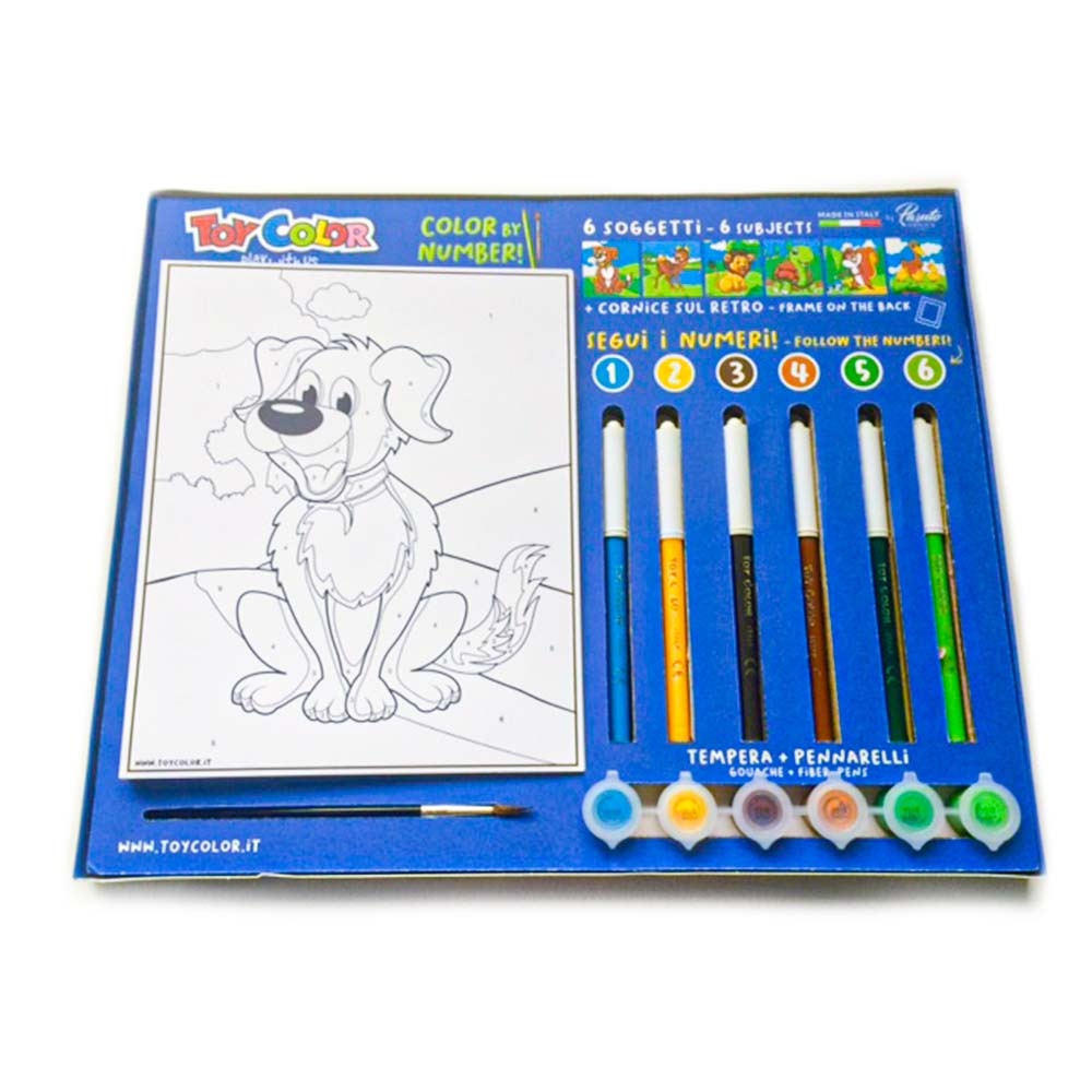 Toy Color - Paint By Numbers Set - 6 Designs with Tempera Paints, Pens & Markers - Image 5