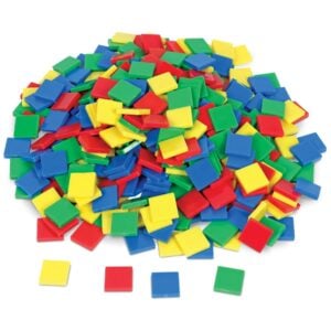 EDX Education - Colour Tiles - Plastic 4 Colours 25mm - 400pcs - Polybag