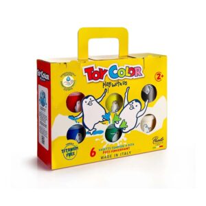 Toy Color - Superwashable & Non-Toxic Fingerpaint for Kids - 6 x 50ml Pots