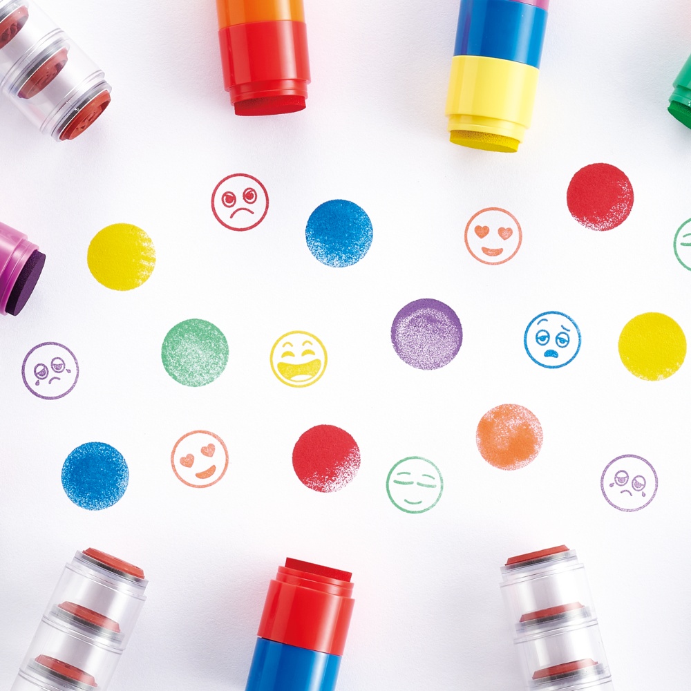 EDX Education - Emotions Stamps - Art Craft Set - 6 Colours - 48pcs - Image 2
