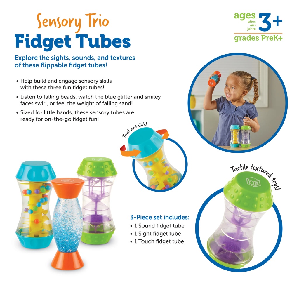 Learning Resources - Sensory Trio Fidget Tubes - 3-Piece Calming Sensory Toy Set - Image 5