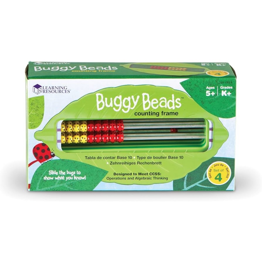 Learning Resources - Buggy Beads Counting Frame: Abacus for Kids Maths 4pcs - Image 5