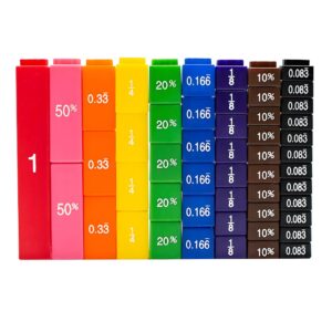 Greenbean - Equivalency Cubes - Fraction Learning Set - 51pcs in Blister Pack