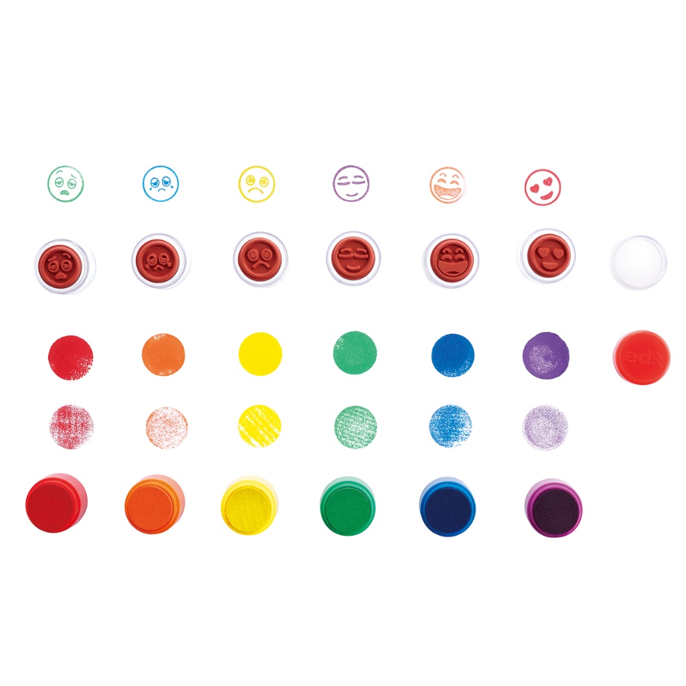EDX Education - Emotions Stamps - Art Craft Set - 6 Colours - 48pcs - Image 5