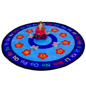 Learning Classroom Carpets - Alphabet Butterflies - Round - 257 cm