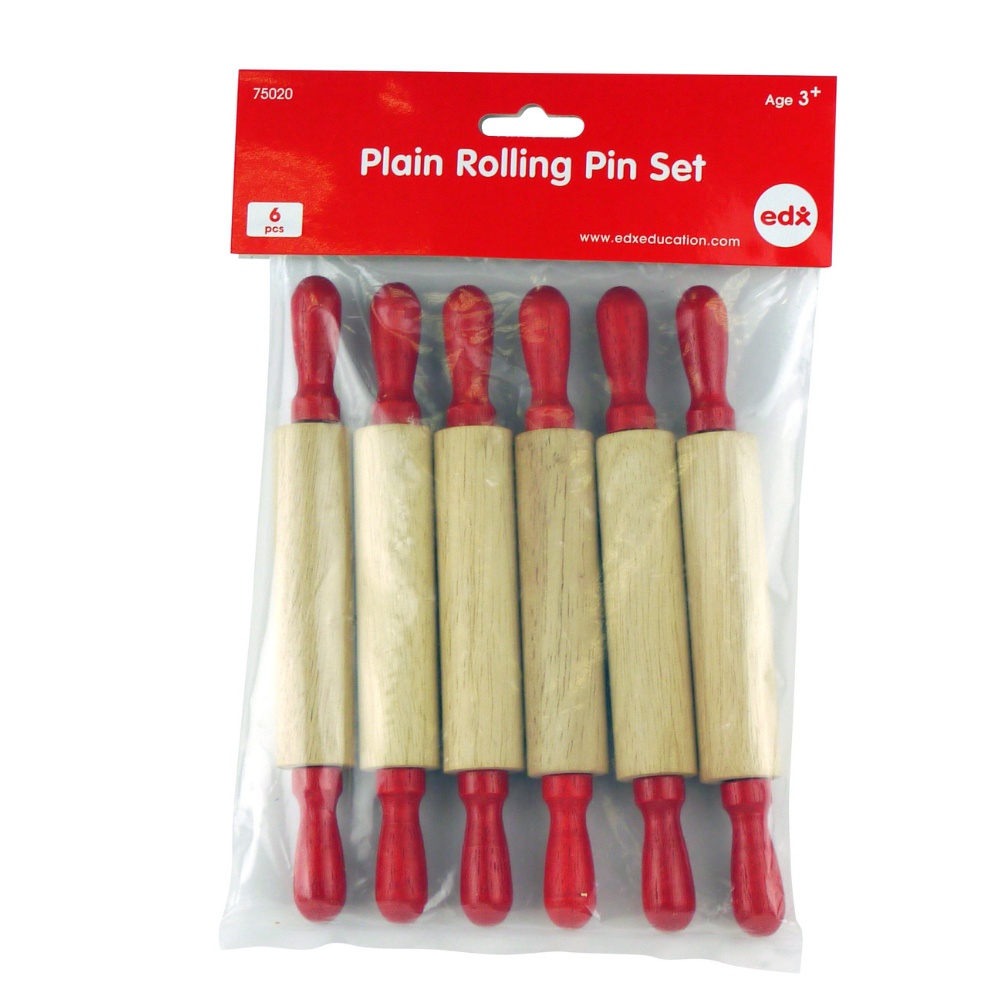 EDX Education - Wooden Rolling Pins - Play Dough Tools for Kids - 6pcs - Image 4