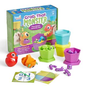 Hand2Mind - Grab That Monster - Fine Motor Sorting Activity Game for Kids