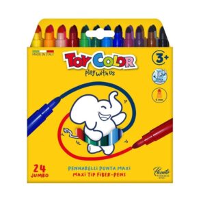 Toy Color - Jumbo Fibre Markers - 5mm Tip - 24 Colours - 24pcs