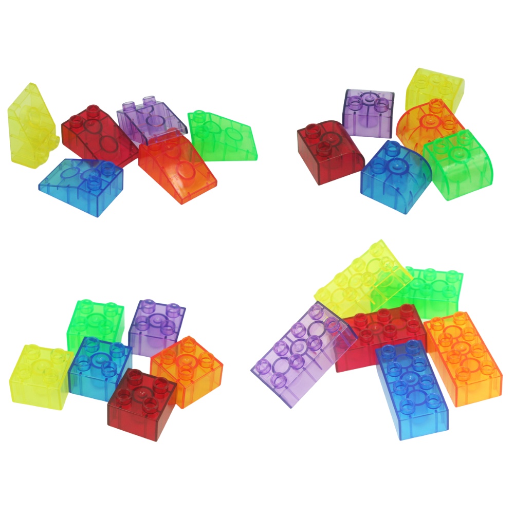Greenbean - Translucent Building Blocks with PlayBoard - 73pcs in Polybag - Image 4