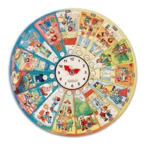 Beleduc - Wooden Learning Puzzle: My Daily Routines with Clock -**