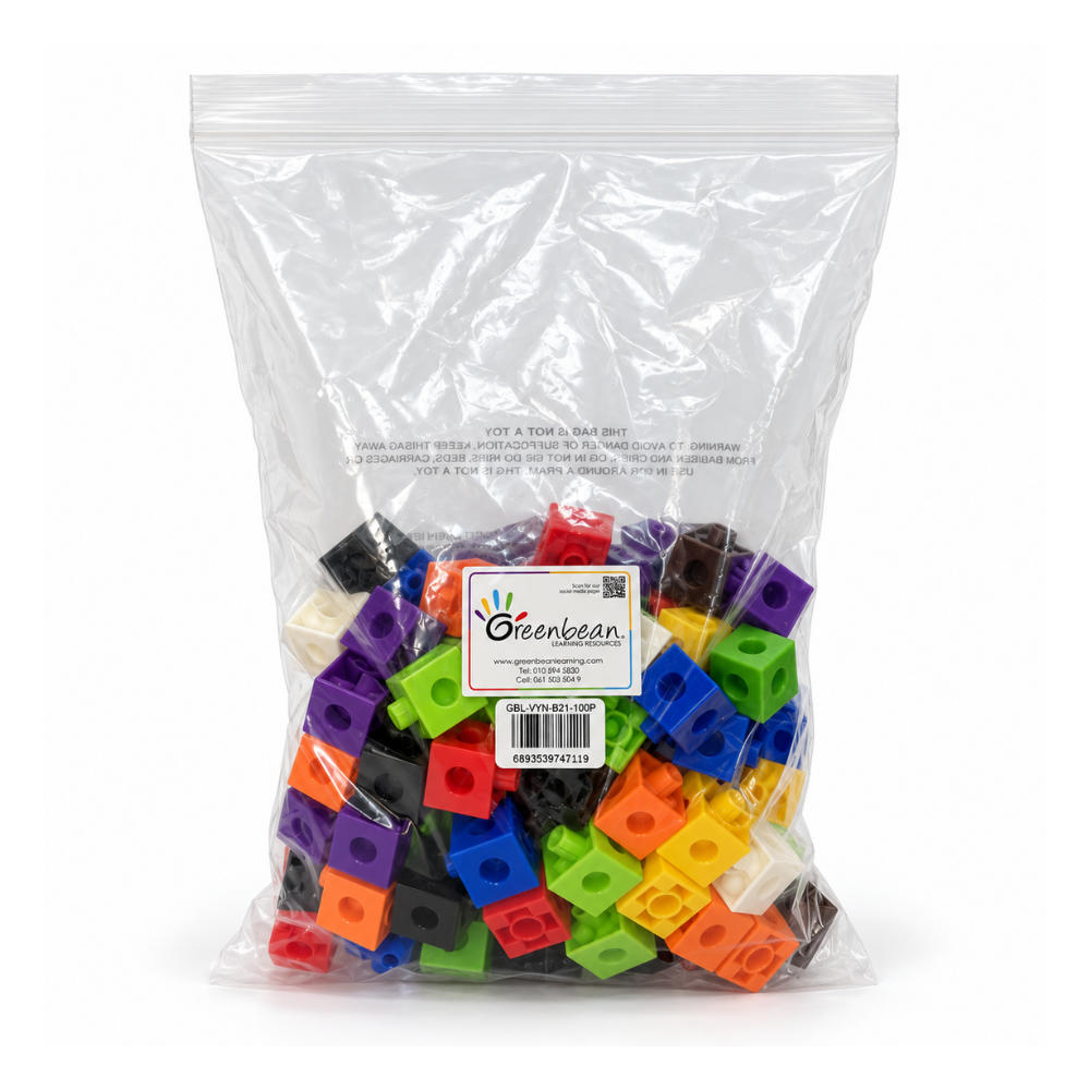 Greenbean - Linking Cubes - Maths, Counting & Construction Manipulatives - 10 Colours - 100pcs - Image 3